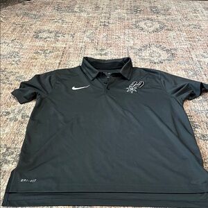 Nike Black Men's Polo Shirt with San Antonio Spurs Logo